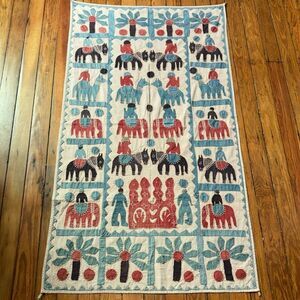 Vintage Applique Patchwork Embroidered Wall Hanging